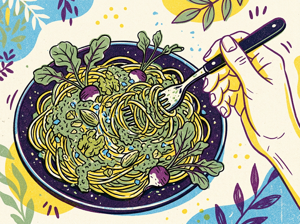 Pasta al Pesto di Scarti